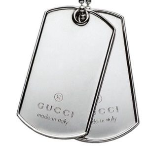 Authentic Gucci Silver Dog Tags Necklace